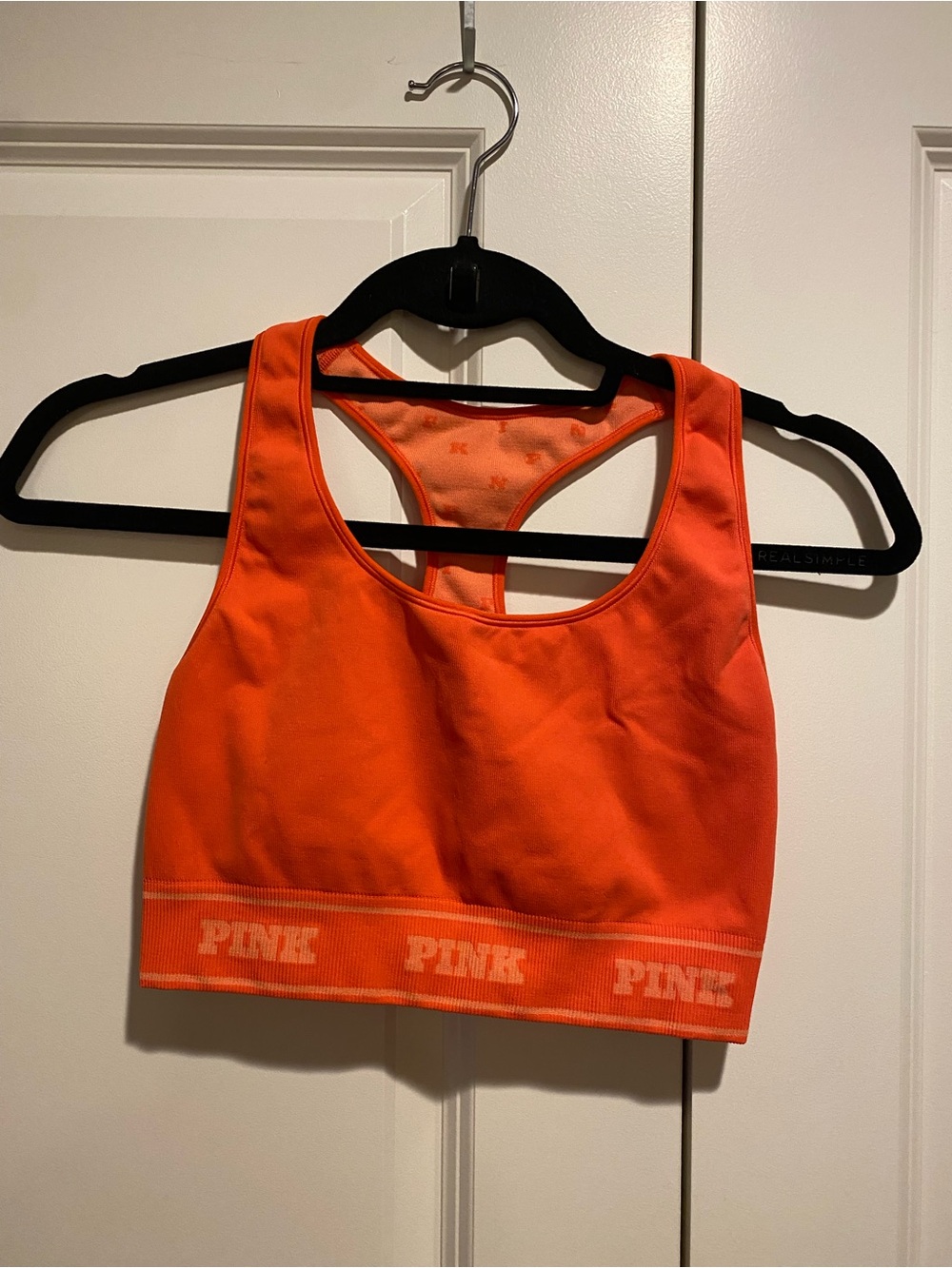 PINK Victoria's Secret Bright Orange Racerback Sports Bra